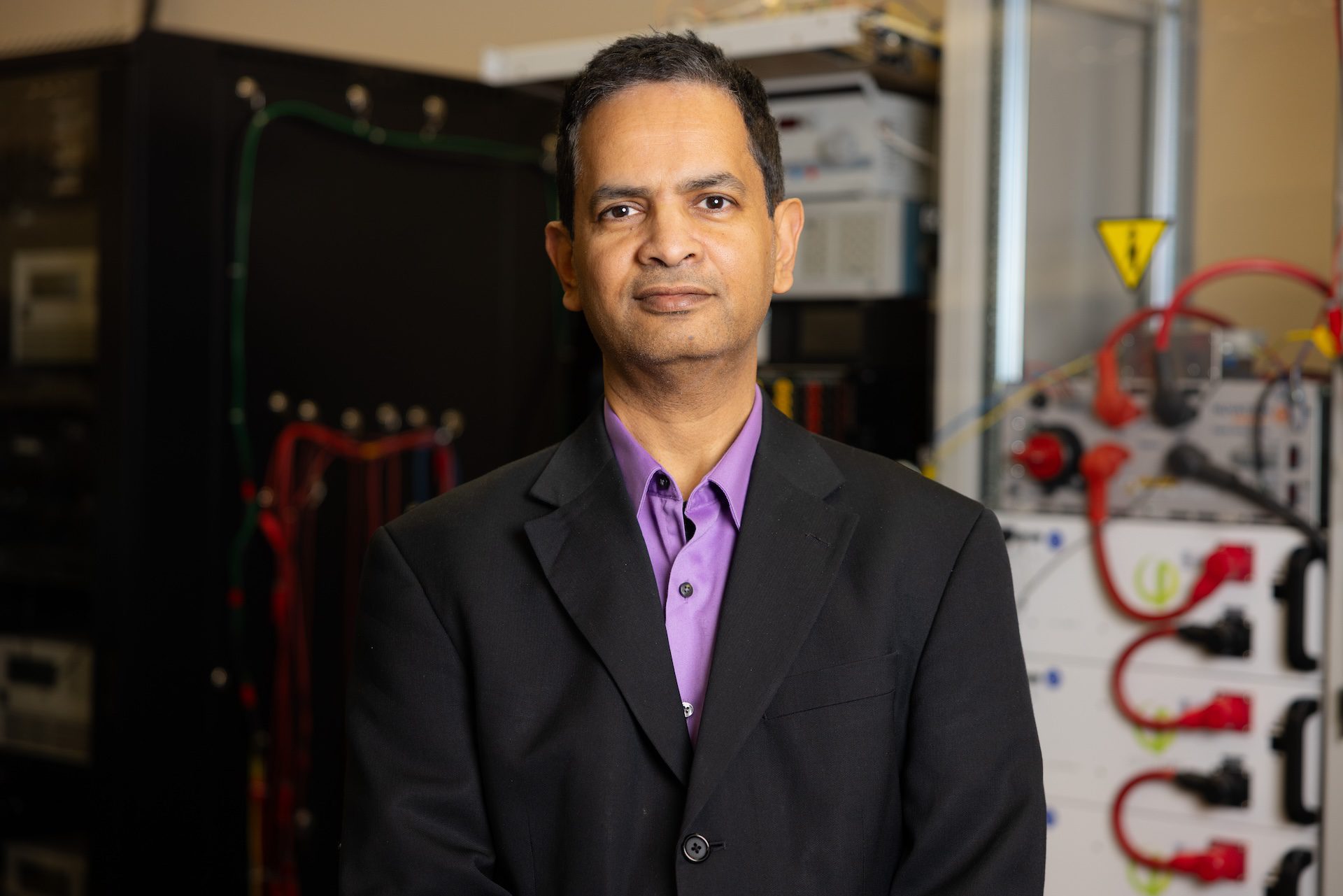 Portrait of Sukumar Kamalasadan in his lab