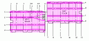 Graphic illustration of structural behavior of a typical west tower floor slab under ideal conditions