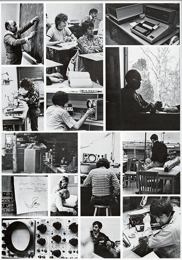 Collage of images from the engineering department