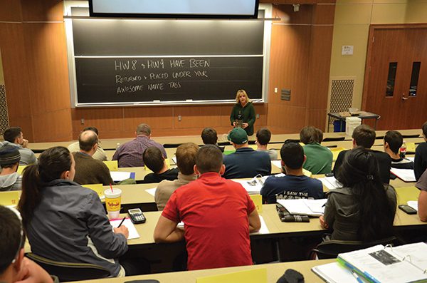 Faculty member Kelley teaching in the new Epic Building
