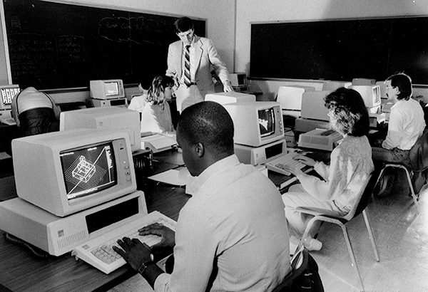 The math department had a number of people teaching classes and doing research in computers, including Lejk.