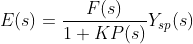Laplace domain, the control error equation