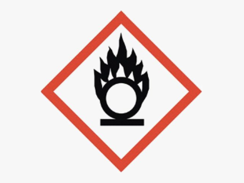 Icon of black "O with flames on top of it, surrounded by a red diamond outline