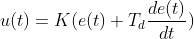PD controller equation 1