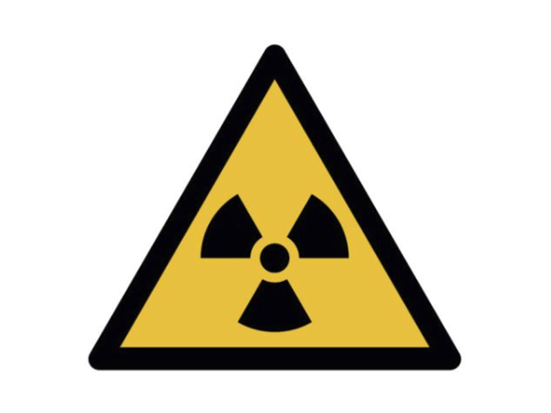 black radioactive icon in a yellow triangle with a black border