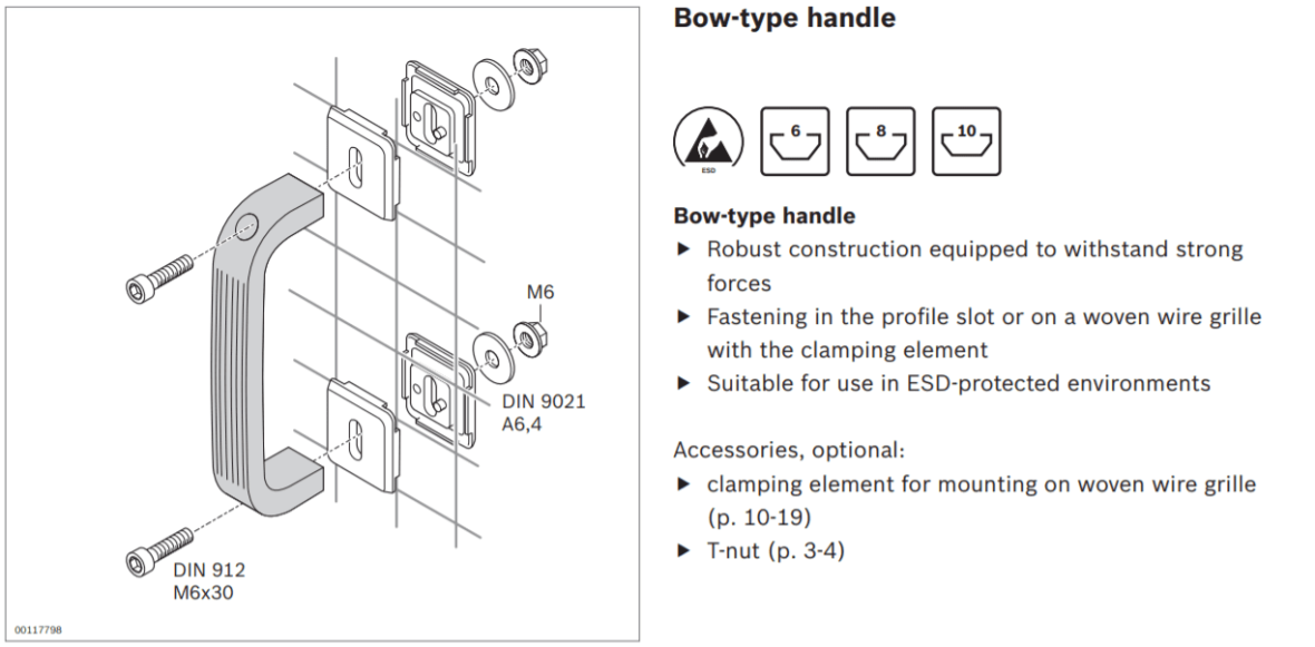 Aluminum Structural Framing Strut bow type handle