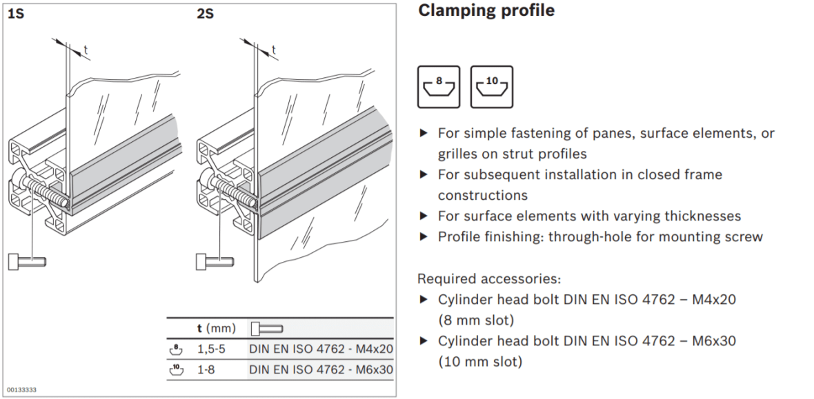 graphic representation of a Aluminum Structural Framing clamping profile