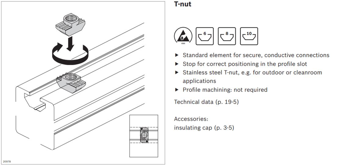 graphic representation of a T Nut