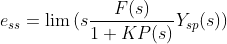 final value theorem results in the steady-state error: