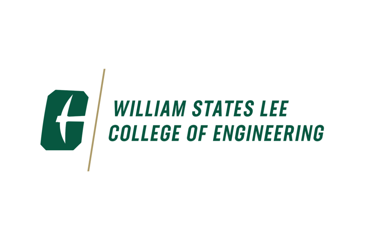 The Charlotte "C" and a gold slash mark with "William States Lee College of Engineering" in green text